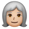 Woman: Medium-Light Skin Tone, White Hair Emoji 👩🏼‍🦳 image - Samsung style