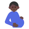Pregnant Man: Dark Skin Tone Emoji 🫃🏿 image - Tossface style