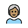 Person: Medium Skin Tone, White Hair Emoji 🧑🏽‍🦳 image - OpenMoji style