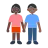 Woman And Man Holding Hands: Dark Skin Tone, Medium-Dark Skin Tone