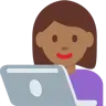 Woman Technologist: Medium-Dark Skin Tone Emoji 👩🏾‍💻 image - Twitter / X (Twemoji) style