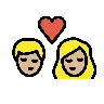 Kiss: Medium-Light Skin Tone Emoji 💏🏼 image - OpenMoji style