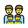 Family: Man, Man, Boy, Boy Emoji 👨‍👨‍👦‍👦 image - OpenMoji style