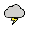 เมฆกับสายฟ้า Emoji 🌩 image - OpenMoji style