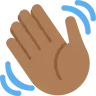 Waving Hand: Medium-Dark Skin Tone Emoji 👋🏾 image - Twitter / X (Twemoji) style