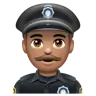 Police Officer: Medium Skin Tone Emoji 👮🏽 image - WhatsApp style