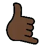 Call Me Hand: Dark Skin Tone Emoji 🤙🏿 image - OpenMoji style