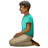 Man Kneeling: Medium-Dark Skin Tone Emoji 🧎🏾‍♂️ image - WhatsApp style