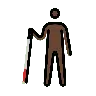 Man With White Cane: Dark Skin Tone Emoji 👨🏿‍🦯 image - OpenMoji style