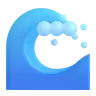 คลื่นน้ำ Emoji 🌊 image - Microsoft 3D Fluent style