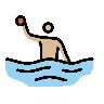 Man Playing Water Polo: Medium-Light Skin Tone Emoji 🤽🏼‍♂️ image - OpenMoji style