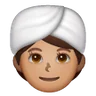 Woman Wearing Turban: Medium Skin Tone Emoji 👳🏽‍♀️ image - Samsung style