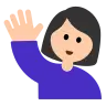 Woman Raising Hand: Light Skin Tone Emoji 🙋🏻‍♀️ image - Tossface style