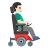 Man In Motorized Wheelchair Facing Right: Light Skin Tone Emoji 👨🏻‍🦼‍➡️ image - Google Noto Color style