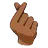 Hand With Index Finger And Thumb Crossed: Medium-Dark Skin Tone