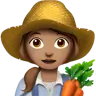 Woman Farmer: Medium Skin Tone Emoji 👩🏽‍🌾 image - Apple style