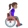 Woman In Manual Wheelchair Facing Right: Medium Skin Tone Emoji 👩🏽‍🦽‍➡️ image - Google Noto Color style