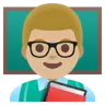 Man Teacher: Medium-Light Skin Tone Emoji 👨🏼‍🏫 image - Google Noto Color style