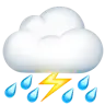 Donnerwolke und Regen Emoji ⛈ image - Apple style