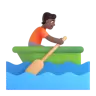 Person Rowing Boat: Medium-Dark Skin Tone Emoji 🚣🏾 image - Microsoft 3D Fluent style