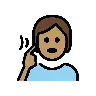 Deaf Person: Medium Skin Tone Emoji 🧏🏽 image - OpenMoji style