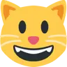 ใบหน้าของแมวยิ้มพร้อมกับอ้าปากค้าง Emoji 😺 image - Twitter / X (Twemoji) style