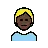 Person: Dark Skin Tone, Blond Hair