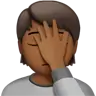 Person Facepalming: Medium-Dark Skin Tone Emoji 🤦🏾 image - Apple style