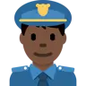 Man Police Officer: Dark Skin Tone Emoji 👮🏿‍♂️ image - Twitter / X (Twemoji) style