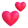 두개의 심장 Emoji 💕 image - Microsoft 3D Fluent style