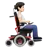 Person In Motorized Wheelchair Facing Right: Light Skin Tone