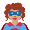 Woman Superhero: Medium Skin Tone Emoji 🦸🏽‍♀️ image - Twitter / X (Twemoji) style