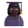 Woman Student: Dark Skin Tone Emoji 👩🏿‍🎓 image - Microsoft 3D Fluent style