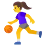 Woman Bouncing Ball: Light Skin Tone Emoji ⛹🏻‍♀️ image - Google Noto Color style