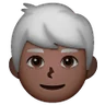 Man: Dark Skin Tone, White Hair Emoji 👨🏿‍🦳 image - Samsung style
