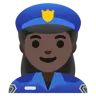 Woman Police Officer: Dark Skin Tone Emoji 👮🏿‍♀️ image - Google Noto Color style