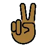Victory Hand: Medium-Dark Skin Tone Emoji ✌🏾 image - OpenMoji style