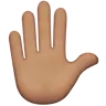 Raised Hand: Medium Skin Tone Emoji ✋🏽 image - Apple style