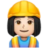 Woman Construction Worker: Light Skin Tone Emoji 👷🏻‍♀️ image - Samsung style