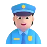 Police Officer: Light Skin Tone Emoji 👮🏻 image - Microsoft 3D Fluent style