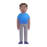 Man Standing: Medium Skin Tone Emoji 🧍🏽‍♂️ image - Microsoft 3D Fluent style