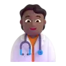 Health Worker: Medium-Dark Skin Tone Emoji 🧑🏾‍⚕️ image - Microsoft 3D Fluent style