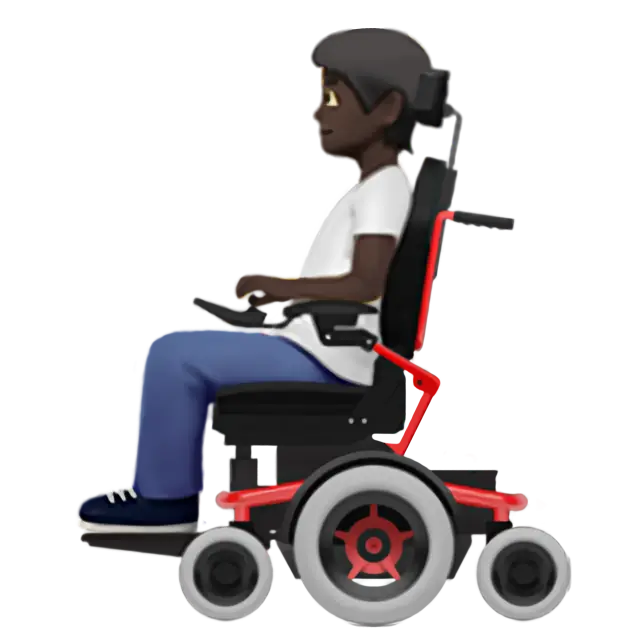 Person In Motorized Wheelchair: Dark Skin Tone