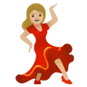 Woman Dancing: Medium-Light Skin Tone Emoji 💃🏼 image - Google Noto Color style