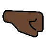Right-Facing Fist: Dark Skin Tone Emoji 🤜🏿 image - OpenMoji style