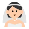 Person With Veil: Light Skin Tone Emoji 👰🏻 image - Tossface style