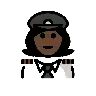 Woman Pilot: Dark Skin Tone Emoji 👩🏿‍✈️ image - OpenMoji style