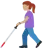 Woman With White Cane: Medium Skin Tone
