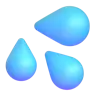Sweat Droplets Emoji 💦 image - Microsoft 3D Fluent style