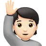 Person Raising Hand: Light Skin Tone Emoji 🙋🏻 image - Apple style